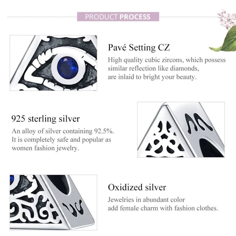 (image for) Pandora Style Silver Devil's Eye Charm - SCC1567 - View 8