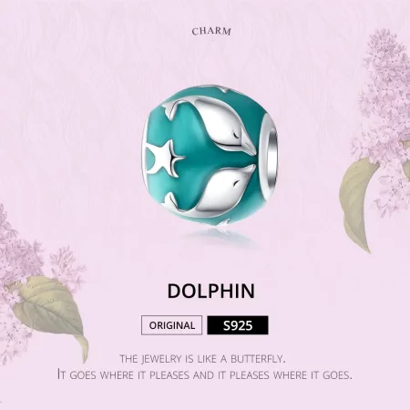Pandora Style Silver Dolphin Charm - SCC1295