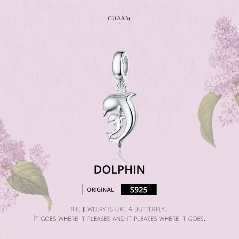 (image for) Pandora Style Silver Dolphin Dangle - SCC1206 - View 2