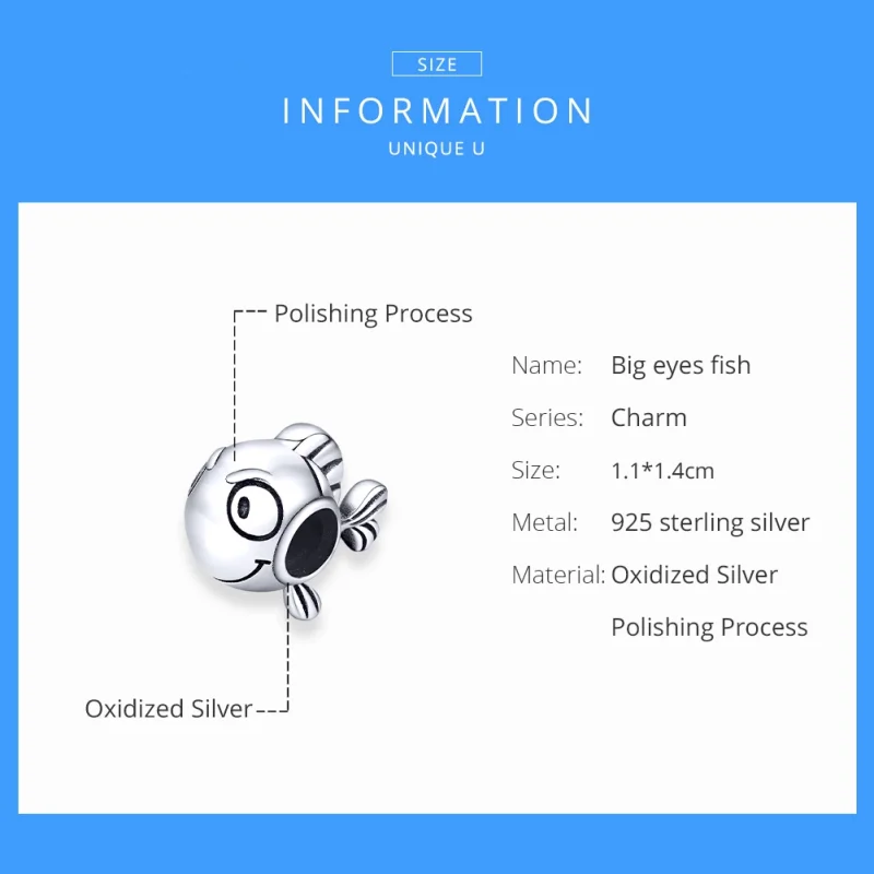 (image for) Pandora Style Silver Dory Charm - SCC1477 - View 6