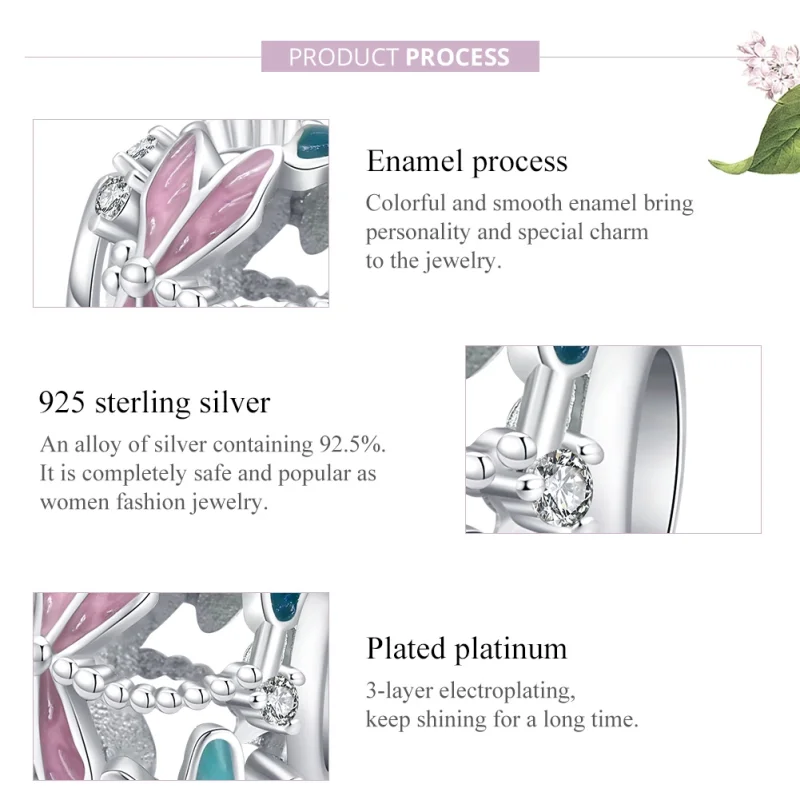 (image for) Pandora Style Silver Dragonfly Charm - BSC198 - View 8