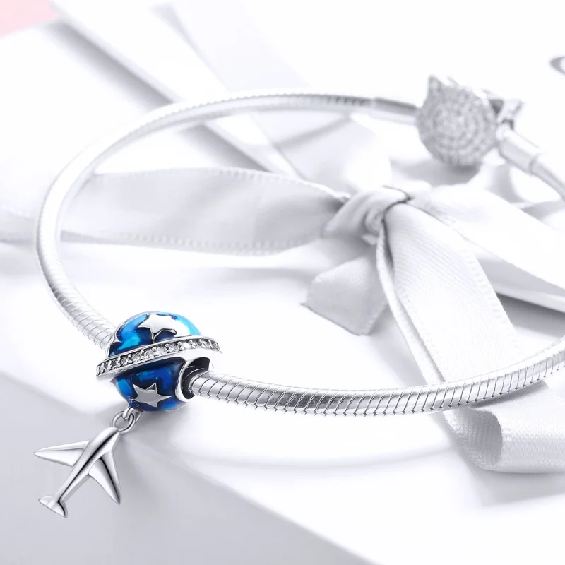 (image for) Pandora Style Silver Dream Airplane For Travel Around Charm - SCC887 - View 4