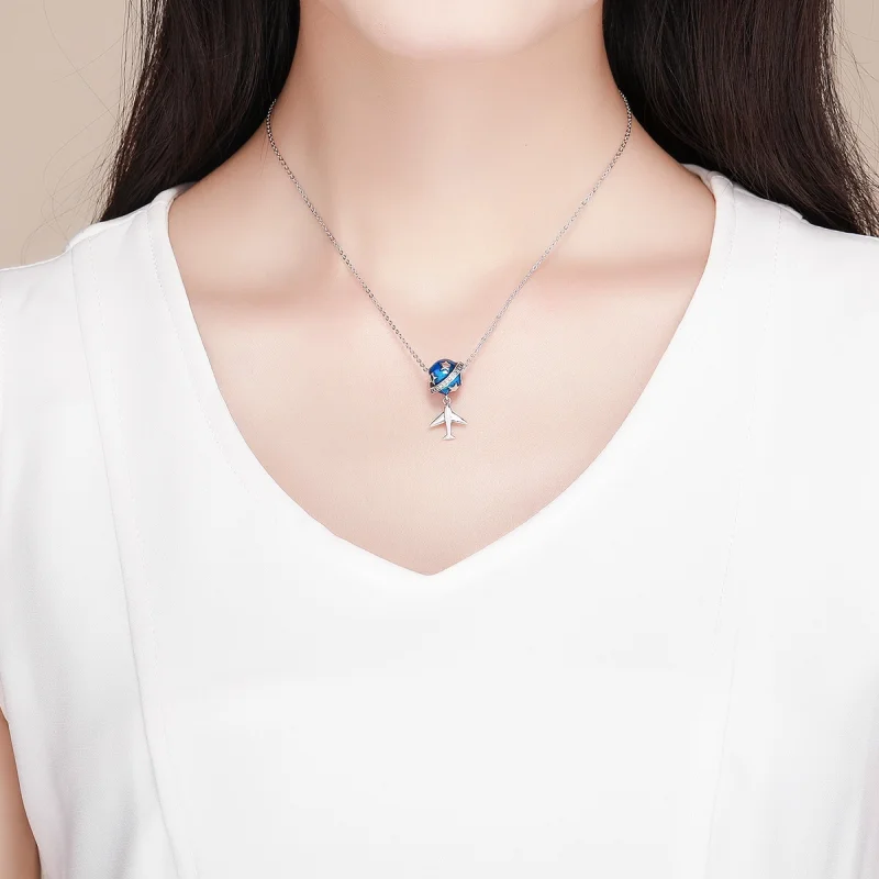 (image for) Pandora Style Silver Dream Airplane For Travel Around Charm - SCC887 - View 5