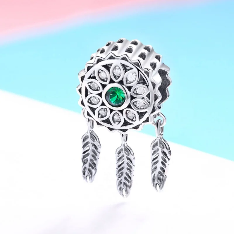 (image for) Pandora Style Silver Dreamcatcher Charm - SCC893 - View 2