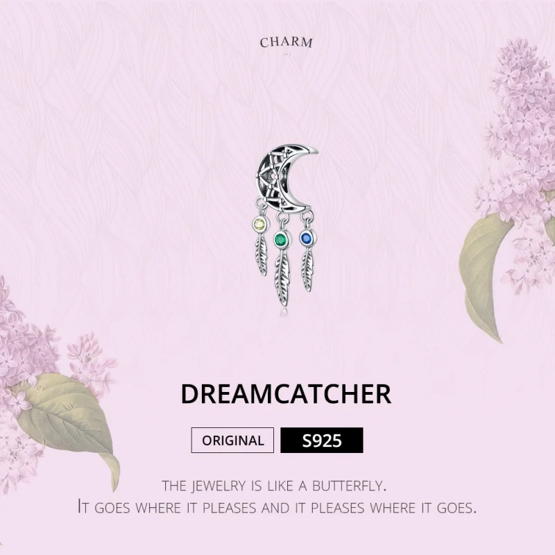 (image for) Pandora Style Silver Dreamcatcher Dangle - SCC1232 - View 3