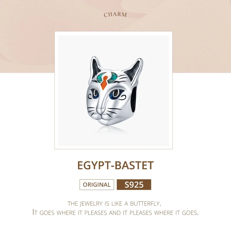 (image for) Pandora Style Silver Egypt - Cat God Bastet Charm - SCC1859 - View 6