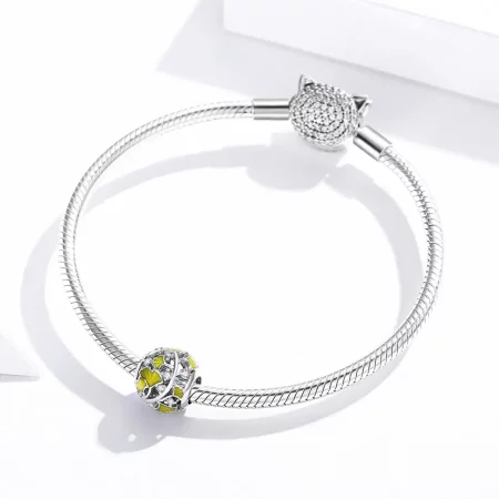 Pandora Style Silver Elegant Ginkgo Leaves Charm - BSC334