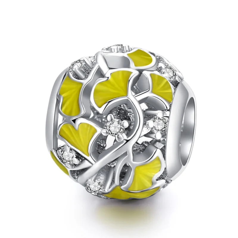 (image for) Pandora Style Silver Elegant Ginkgo Leaves Charm - BSC334 - Product Image