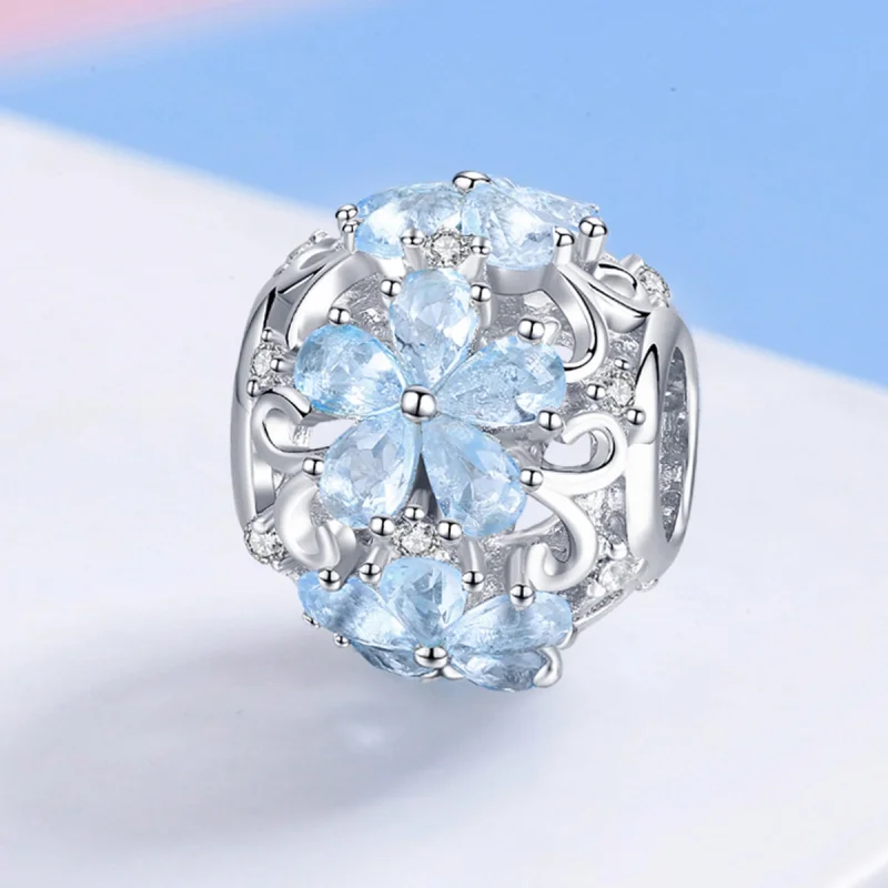 (image for) Pandora Style Silver Elegant Snowflakes Charm - SCC941 - View 2