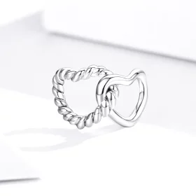 Pandora Style Silver Entwined Hearts Charm - SCC1563 Pandora Style Silver Entwined Hearts Charm - SCC1563