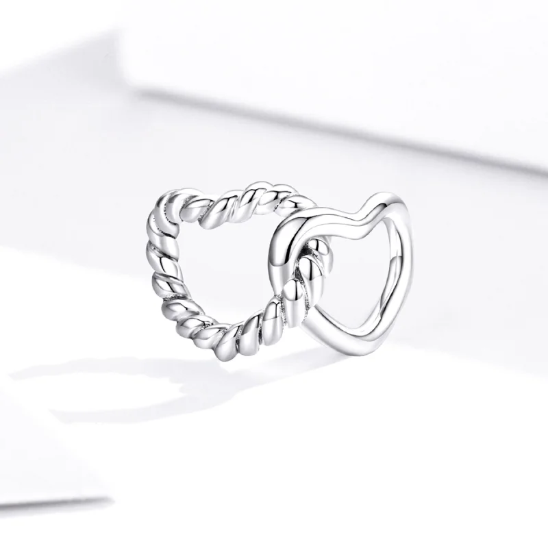 (image for) Pandora Style Silver Entwined Hearts Charm - SCC1563 - View 2