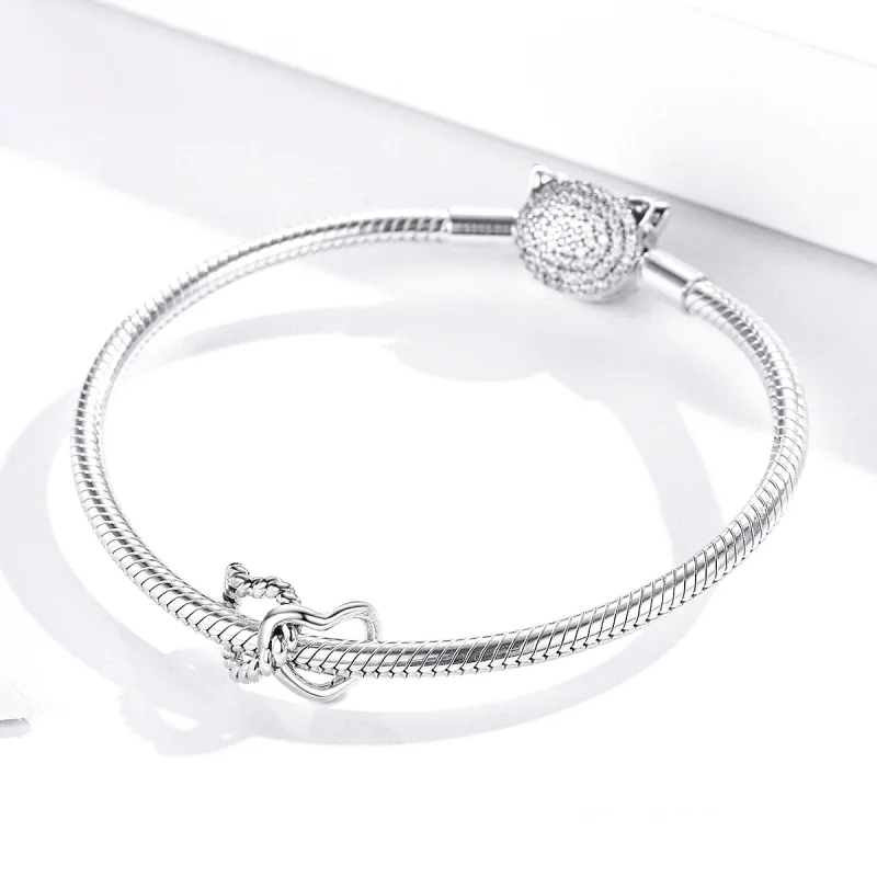 (image for) Pandora Style Silver Entwined Hearts Charm - SCC1563 - View 3