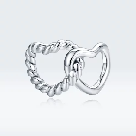 Pandora Style Silver Entwined Hearts Charm - SCC1563