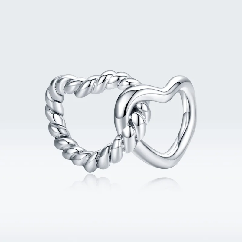 (image for) Pandora Style Silver Entwined Hearts Charm - SCC1563 - View 5