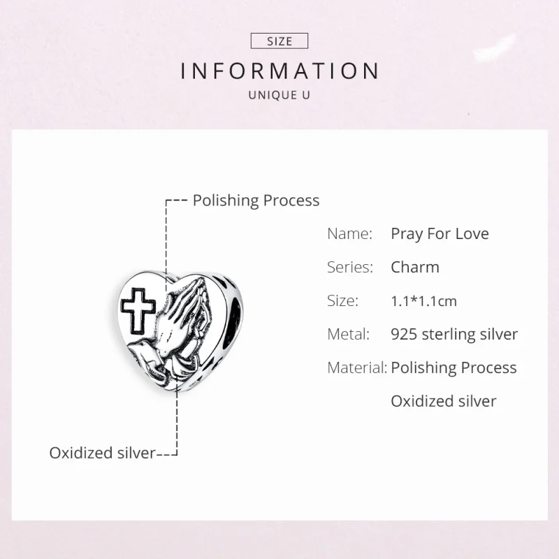 (image for) Pandora Style Silver Faith Charm - BSC317 - View 6