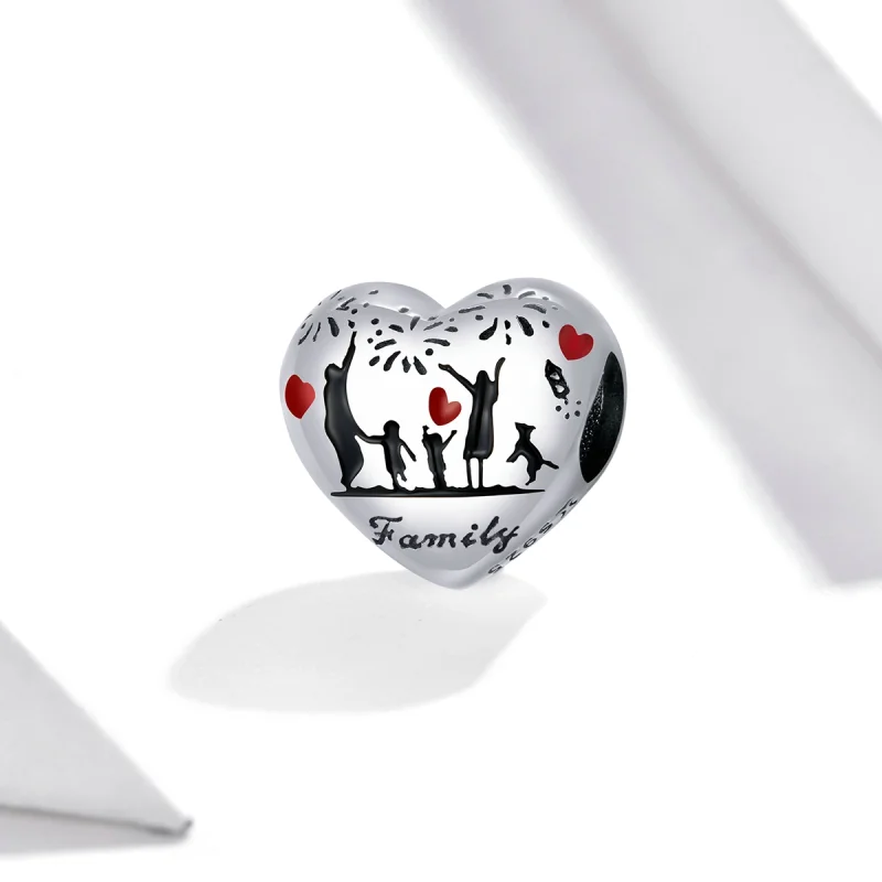 (image for) Pandora Style Silver Family Love Charm - SCC1634 - View 2