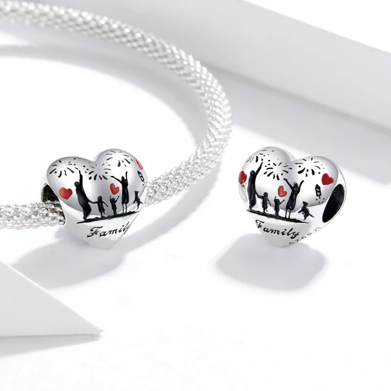 (image for) Pandora Style Silver Family Love Charm - SCC1634 - View 4