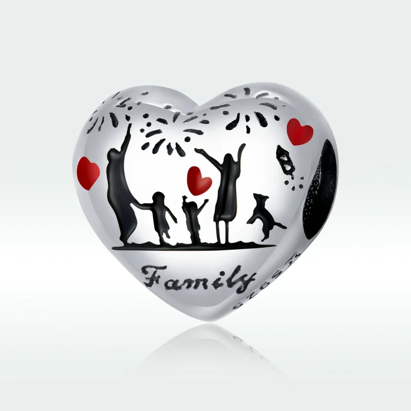 (image for) Pandora Style Silver Family Love Charm - SCC1634 - View 5