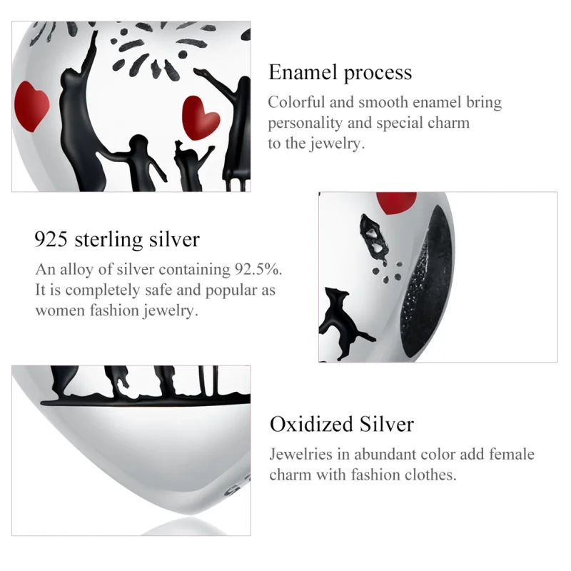 (image for) Pandora Style Silver Family Love Charm - SCC1634 - View 7