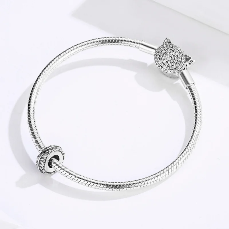 (image for) Pandora Style Silver Feather Spacer - SCC1236 - View 5