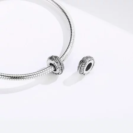 Pandora Style Silver Feather Spacer - SCC1236