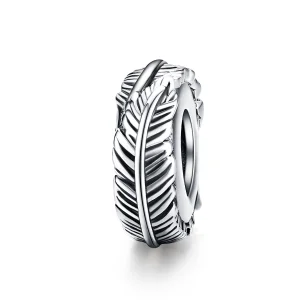 (image for) Pandora Style Silver Feather Spacer - SCC1236