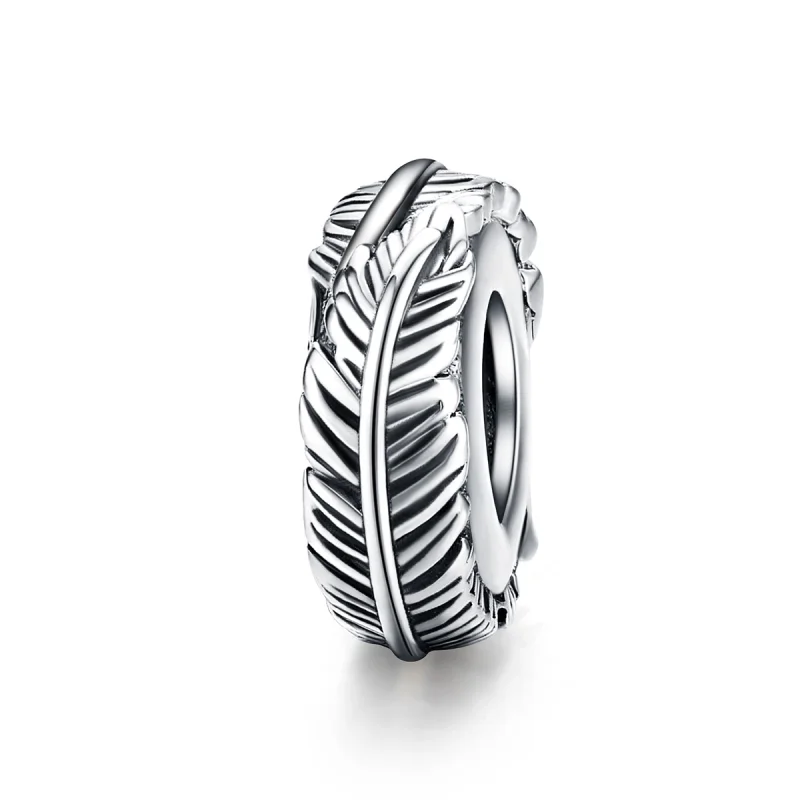 (image for) Pandora Style Silver Feather Spacer - SCC1236 - Product Image