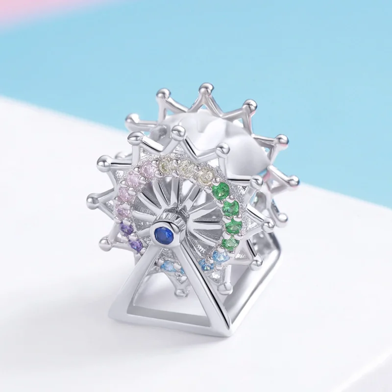 (image for) Pandora Style Silver Ferris Wheel Charm - SCC1028 - View 3