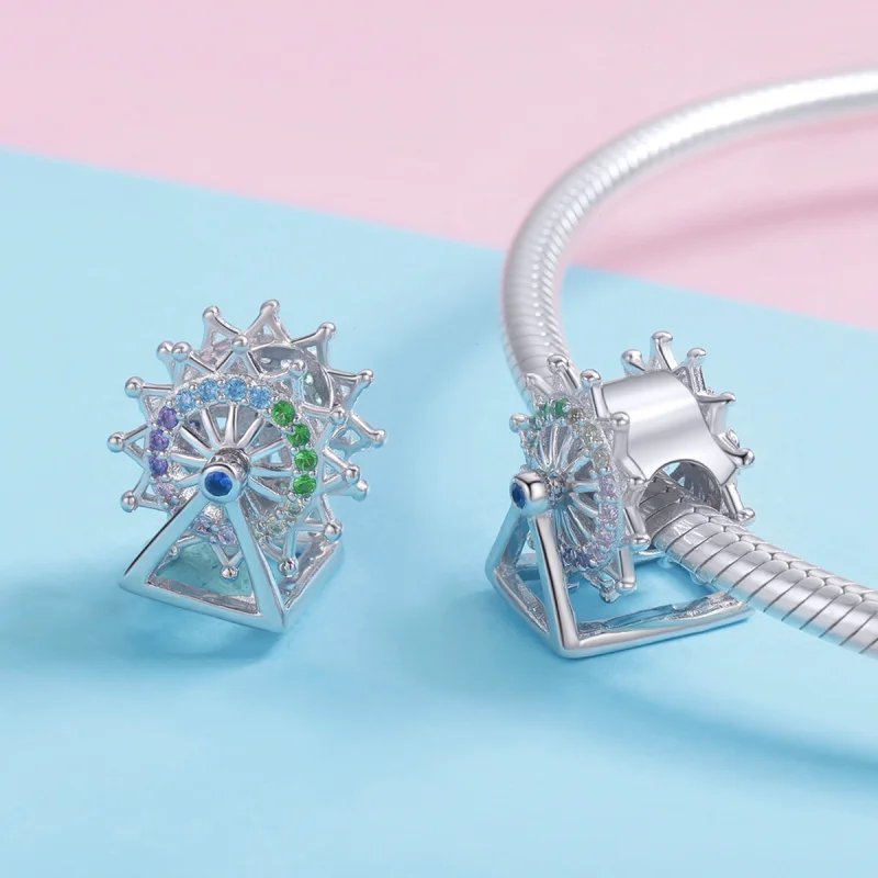 (image for) Pandora Style Silver Ferris Wheel Charm - SCC1028 - View 5