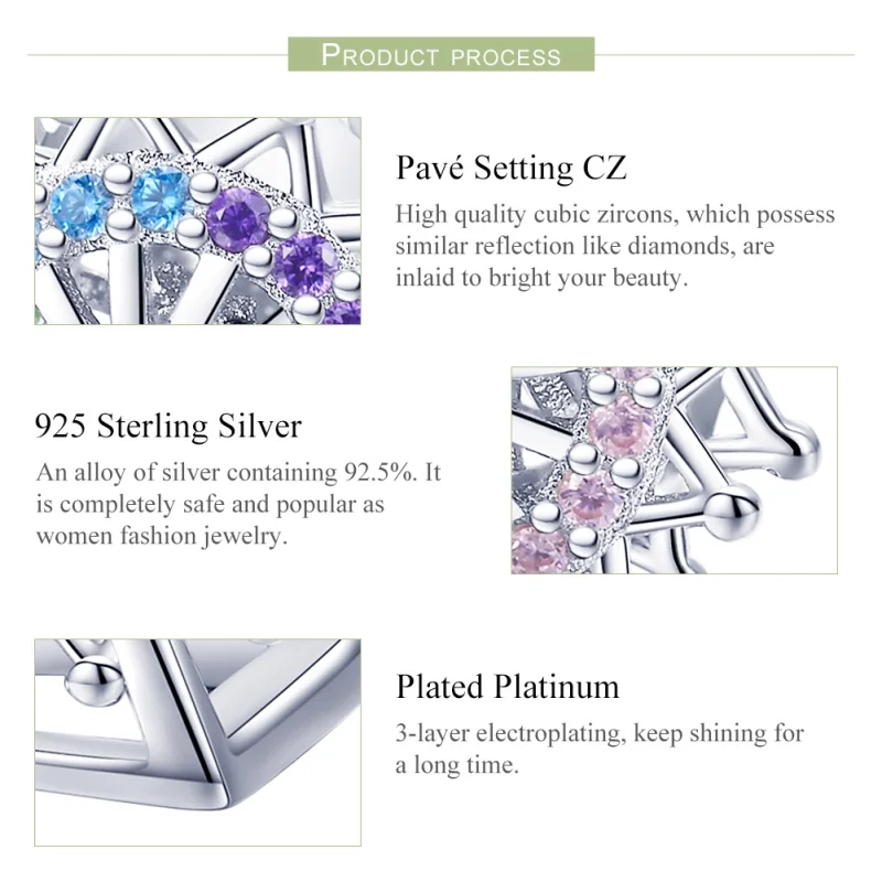 (image for) Pandora Style Silver Ferris Wheel Charm - SCC1028 - View 7