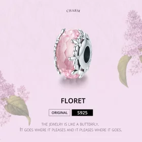 Pandora Style Silver Floret Murano Glass Charm - SCC1282 Pandora Style Silver Floret Murano Glass Charm - SCC1282
