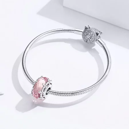 Pandora Style Silver Floret Murano Glass Charm - SCC1282