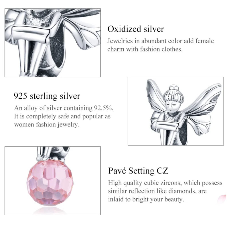 (image for) Pandora Style Silver Flower Elf Charm - SCC1483 - View 6