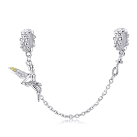 Pandora Style Silver Flower Elf Safety Chain - SCC1278 Pandora Style Silver Flower Elf Safety Chain - SCC1278