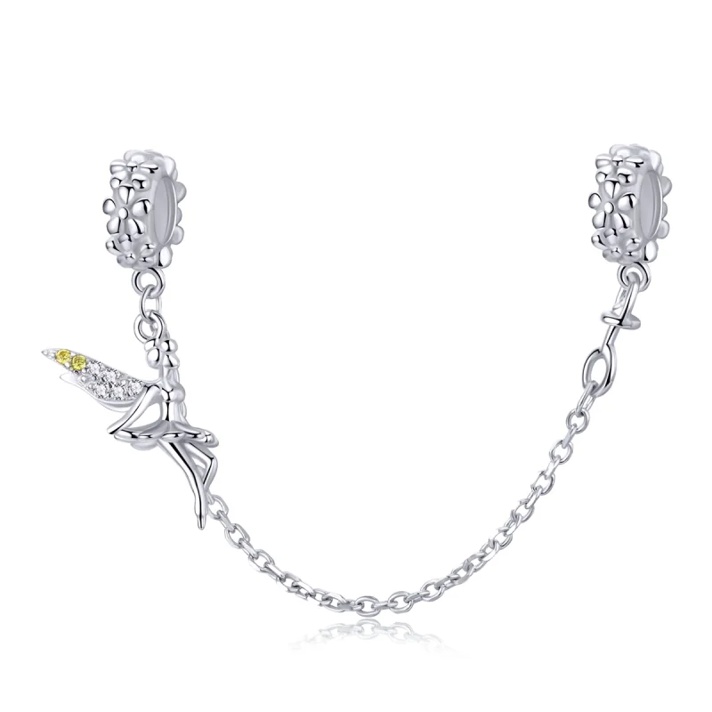 (image for) Pandora Style Silver Flower Elf Safety Chain - SCC1278 - Product Image