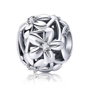 (image for) Pandora Style Silver Flower Shape Charm - SCC729