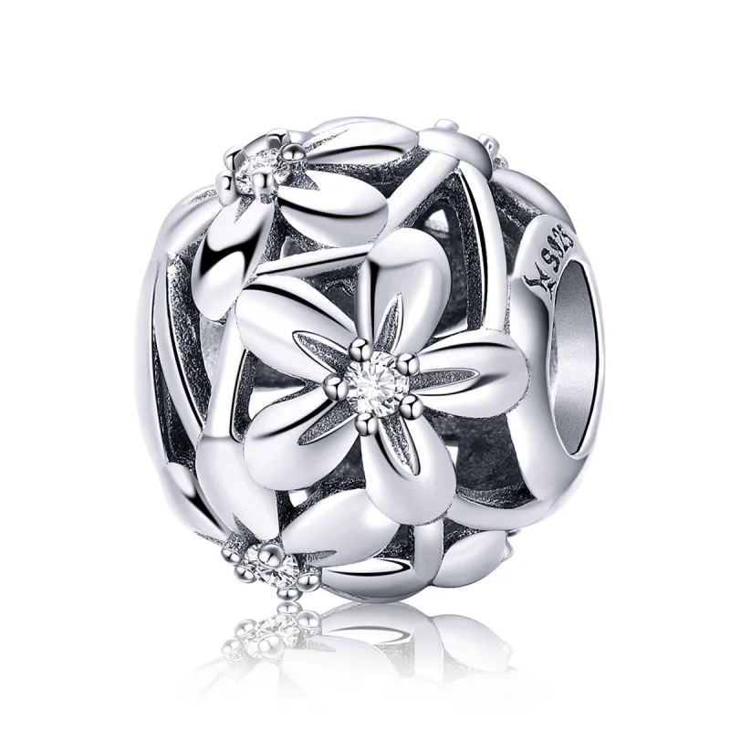(image for) Pandora Style Silver Flower Shape Charm - SCC729 - Product Image