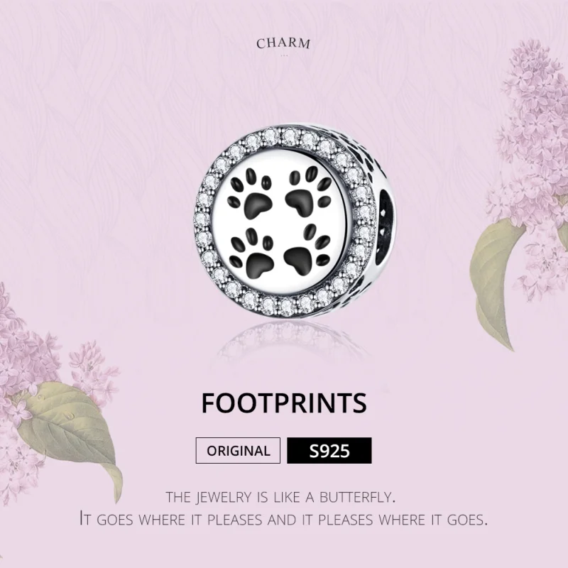 (image for) Pandora Style Silver Footprints Charm - SCC1186 - View 2