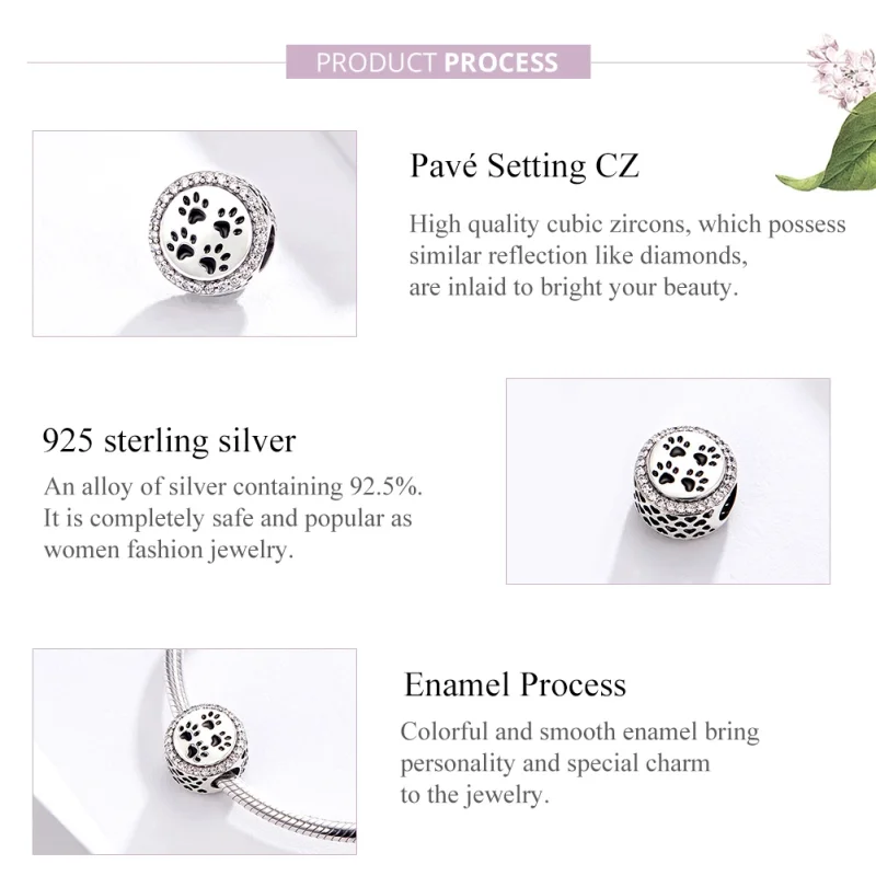 (image for) Pandora Style Silver Footprints Charm - SCC1186 - View 4