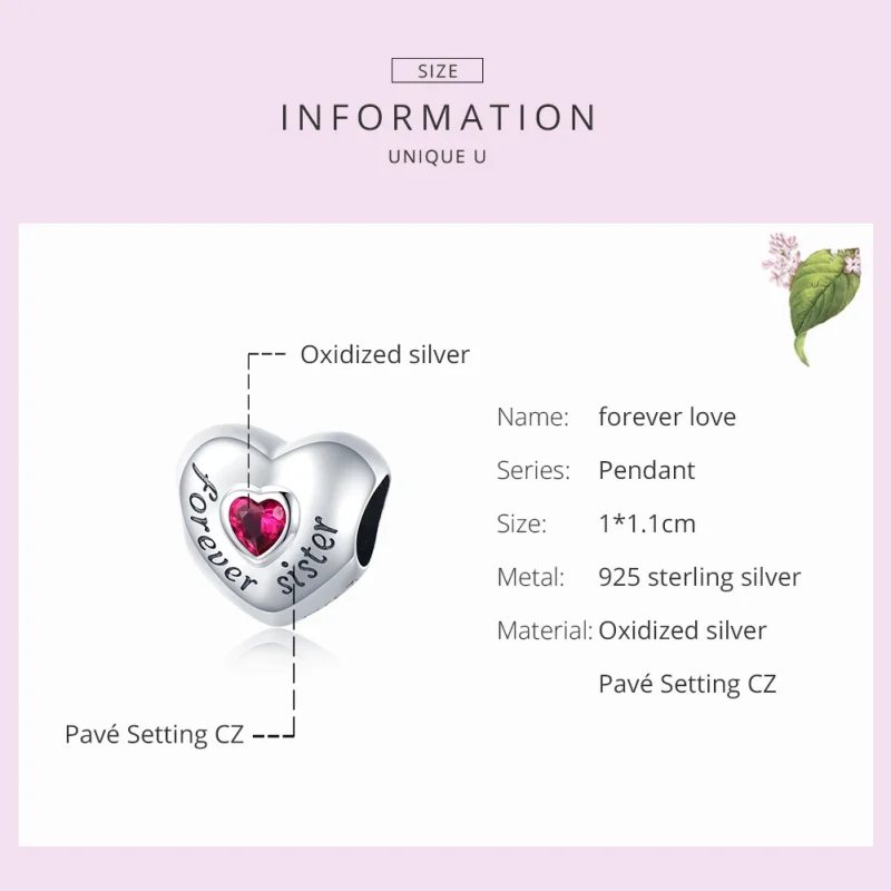 (image for) Pandora Style Silver Forever Love Charm - SCC1835 - View 7