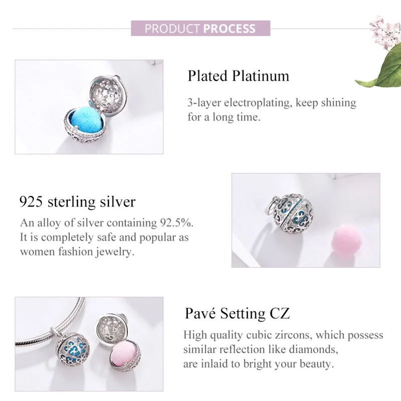(image for) Pandora Style Silver Fragrant Ball Charm - SCC1198 - View 4
