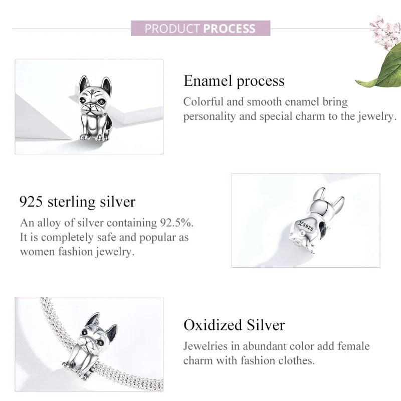 (image for) Pandora Style Silver French Bulldog Charm - SCC1306 - View 2