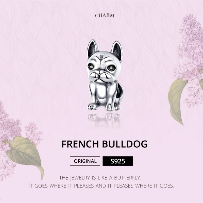 (image for) Pandora Style Silver French Bulldog Charm - SCC1306 - View 3