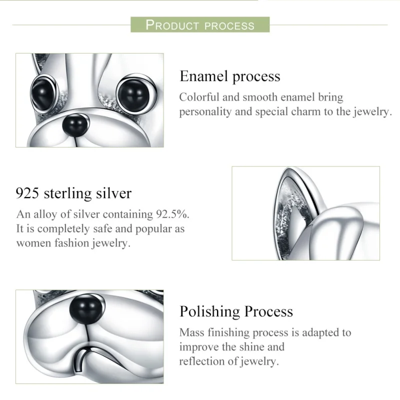 (image for) Pandora Style Silver French Bulldog Charm - SCC315 - View 6