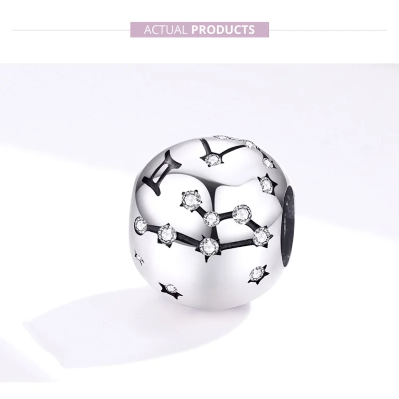 (image for) Pandora Style Silver Gemini Charm - SCC1218-3 - View 2