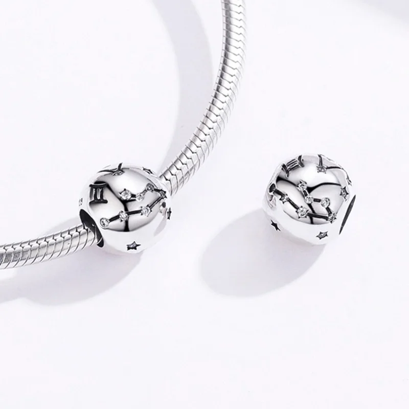 (image for) Pandora Style Silver Gemini Charm - SCC1218-3 - View 4