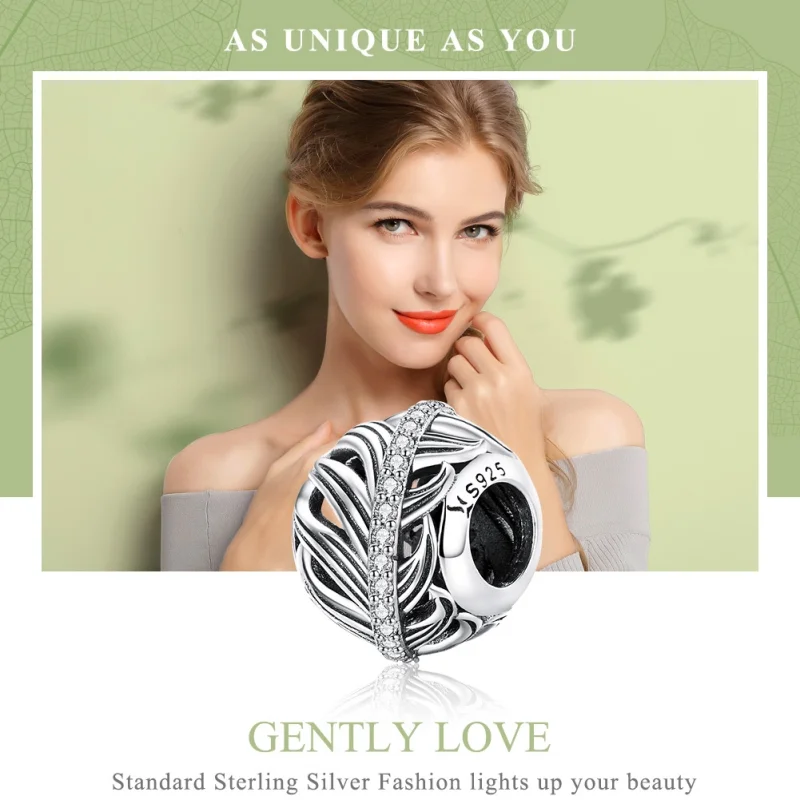 (image for) Pandora Style Silver Gently Love Charm - SCC1065 - View 2
