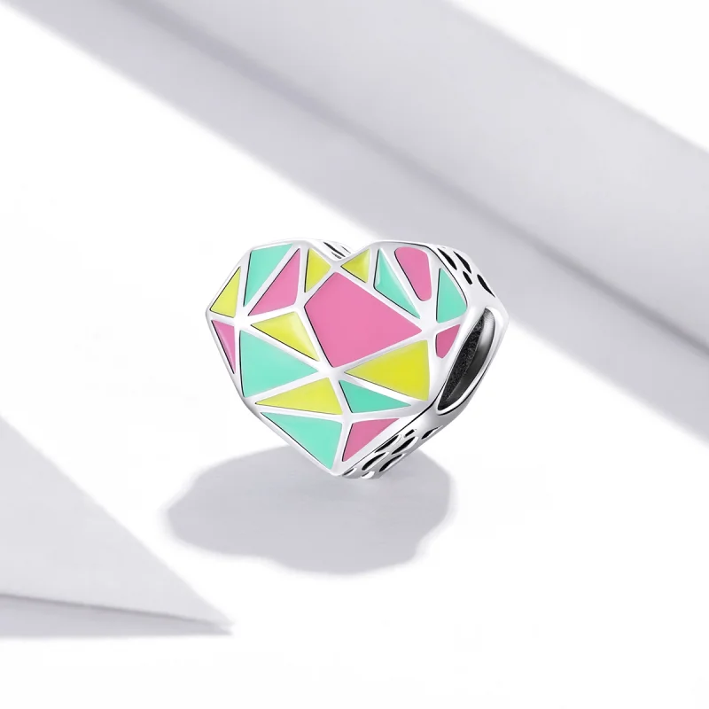 (image for) Pandora Style Silver Geometric Patterns Charm - SCC1761 - View 2