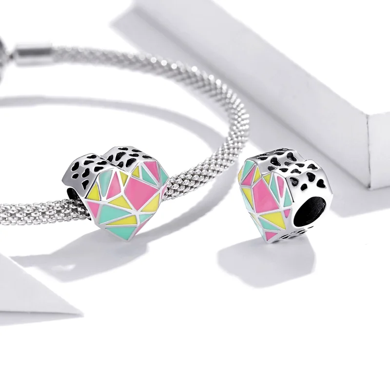 (image for) Pandora Style Silver Geometric Patterns Charm - SCC1761 - View 4