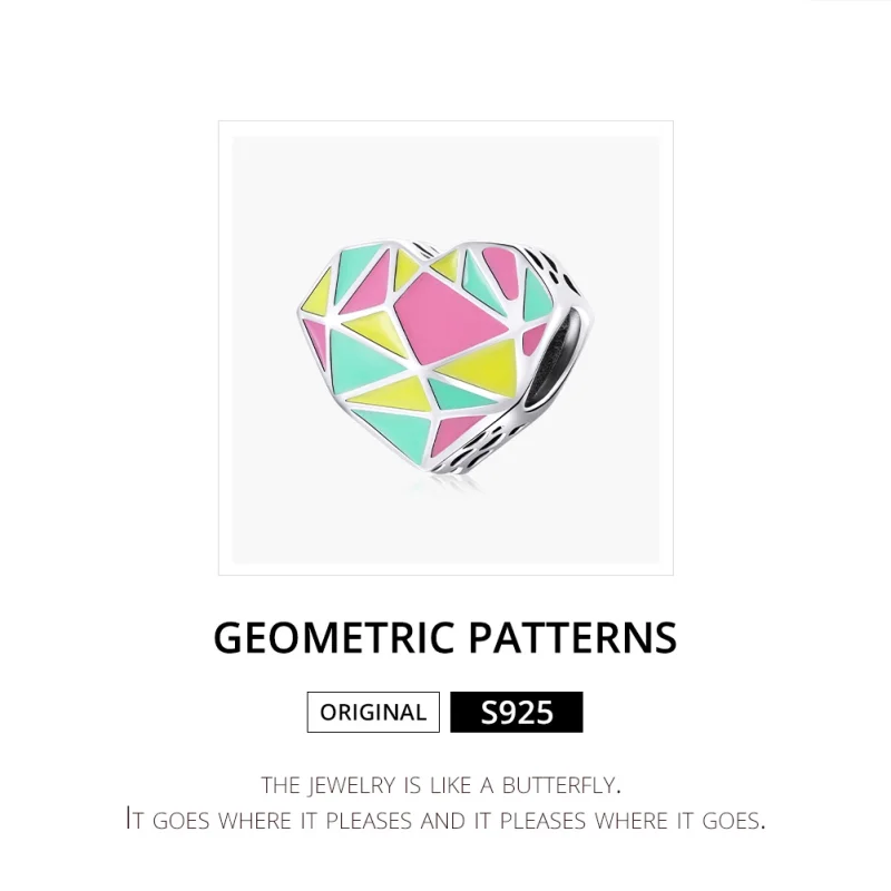 (image for) Pandora Style Silver Geometric Patterns Charm - SCC1761 - View 6